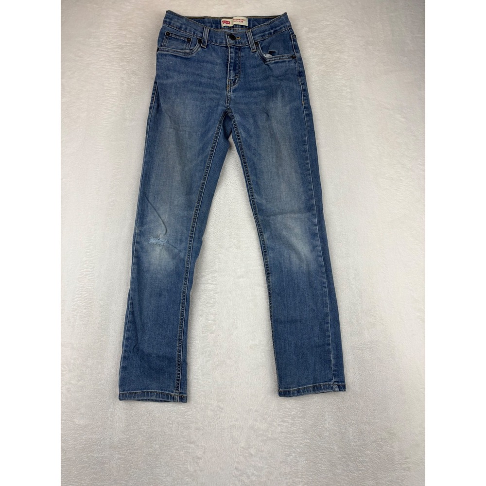 Levis 511 Women's 27x29 14 Reg Jeans Deep Blue Medium Washed Denim HighLow Fade